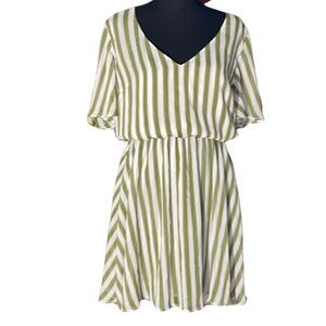 Show me your MuMu green and white striped dress. Sz Medium